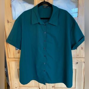 SHEIN Dark Teal Button-Down Shirt